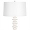 Fishbone Coastal Beach Whitewash Birch Wood Buffet Table Lamp