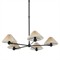 Mirelle Traditional Pleated Shade Black Iron 5 Light Chandelier