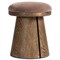 Mira Modern Classic Brown Velvet Dark Wood Round Stool