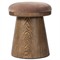 Mira Modern Classic Brown Velvet Dark Wood Round Stool