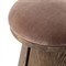 Mira Modern Classic Brown Velvet Dark Wood Round Stool