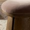 Mira Modern Classic Brown Velvet Dark Wood Round Stool