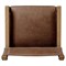 Ely Rustic Lodge Cigar Brown Leather Light Oak Wood Dining Arm Chair