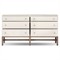 Philip Modern Classic Cream Raffia Mahogany Wood Double Dresser