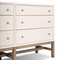 Philip Modern Classic Cream Raffia Mahogany Wood Double Dresser