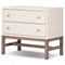 Philip Modern Classic Cream Raffia Mahogany Wood Nightstand