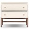 Philip Modern Classic Cream Raffia Mahogany Wood Nightstand