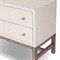 Philip Modern Classic Cream Raffia Mahogany Wood Nightstand