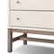 Philip Modern Classic Cream Raffia Mahogany Wood Nightstand