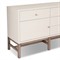 Philip Modern Classic Cream Raffia Mahogany Wood Media Cabinet - 78&quot;