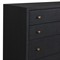 Philip Modern Classic Black Raffia Mahogany Wood Tall Dresser