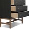 Philip Modern Classic Black Raffia Mahogany Wood Tall Dresser