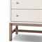 Philip Modern Classic Cream Raffia Mahogany Wood Tall Dresser