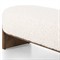 Leith Modern Classic White Fleece Brown Wood Bedroom Bench