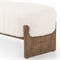 Leith Modern Classic White Fleece Brown Wood Bedroom Bench