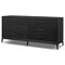 Rosal Modern Classic Black Oak Woven Rush Double Dresser