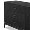 Rosal Modern Classic Black Oak Woven Rush Double Dresser