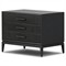 Rosal Modern Classic Black Oak Woven Rush Nightstand