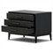 Rosal Modern Classic Black Oak Woven Rush Nightstand
