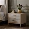 Rosal Modern Classic Light Oak Natural Woven Rush Nightstand