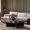 Rosal Modern Classic Black Oak Woven Rush Square Coffee Table
