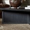 Rosal Modern Classic Black Oak Woven Rush Square Coffee Table