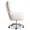 Wallie Modern Classic Snow Crypton Polished Steel Swivel Office Chair