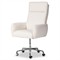 Wallie Modern Classic Snow Crypton Polished Steel Swivel Office Chair