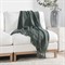 Zarina Updated Traditional Dark Green Cotton Striped Throw Blanket