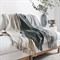 Zarina Updated Traditional Dark Green Cotton Striped Throw Blanket