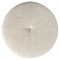 Leith Modern Classic Cream Linen Boulder Brown Wood Round Ottoman