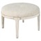 Leith Modern Classic Light Grey Wood Round Ottoman