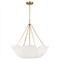 Visual Comfort Studio Stassi French Burnished Brass White Scalloped Shade 3 Light Chandelier