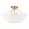 Visual Comfort Studio Stassi French Burnished Brass White Scalloped Shade Semi Flush Mount
