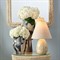 Edie Coastal Linen Shade Beige Ceramic Table Lamp