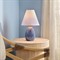 Edie Coastal Linen Shade Blue Ceramic Table Lamp