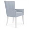 Riona Coastal Beach Blue Striped Performance Dining Arm Chair