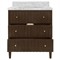 Worlds Away Odin Modern Classic White Marble Fluted Dark Brown Oak Bath Vanity Sink - 31&quot;