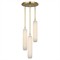 Visual Comfort Formosa Modern White Alabaster Antique Burnished Brass 3 Light Pendant