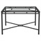 Emeline Glass Black Iron Square Outdoor Dining Table - 48&quot;