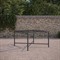 Emeline Glass Black Iron Square Outdoor Dining Table - 48&quot;