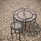 Emeline Glass Black Iron Round Outdoor Side Table