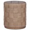 Joel Coastal Beach Stained Brown Teak Woven Round Outdoor End Table