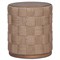 Joel Coastal Beach Stained Brown Teak Woven Round Outdoor End Table