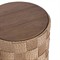 Joel Coastal Beach Stained Brown Teak Woven Round Outdoor End Table