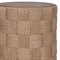 Joel Coastal Beach Stained Brown Teak Woven Round Outdoor End Table