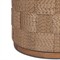 Joel Coastal Beach Stained Brown Teak Woven Round Outdoor End Table