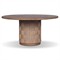 Joel Coastal Beach Stained Brown Teak Woven Round Outdoor Dining Table - 60&quot;