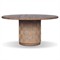 Joel Coastal Beach Stained Brown Teak Woven Round Outdoor Dining Table - 60&quot;