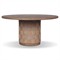 Joel Coastal Beach Stained Brown Teak Woven Round Outdoor Dining Table - 60&quot;